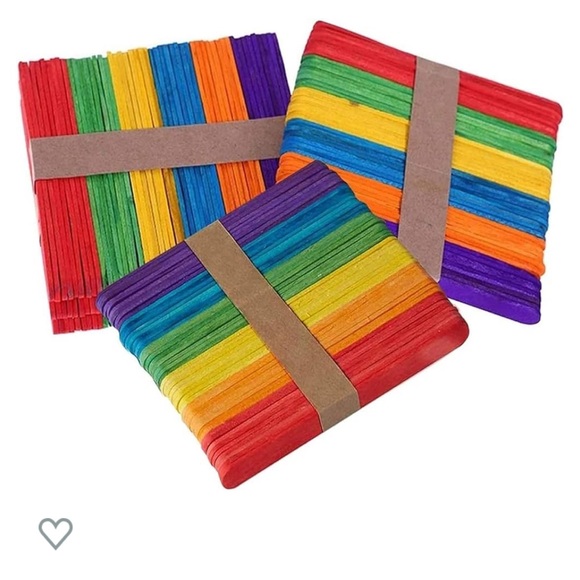1000 Popsicle sticks assorted colors box full of craft wood project pieces -50 - Picture 5 of 5
